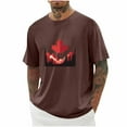 thumbnail image 1 of Weiqiqre T-Shirts pour Homme Drapeau Canadien Col Ras du Cou Chandail Doux Manches Courtes Col Rond Blouses Chemises, 1 of 5