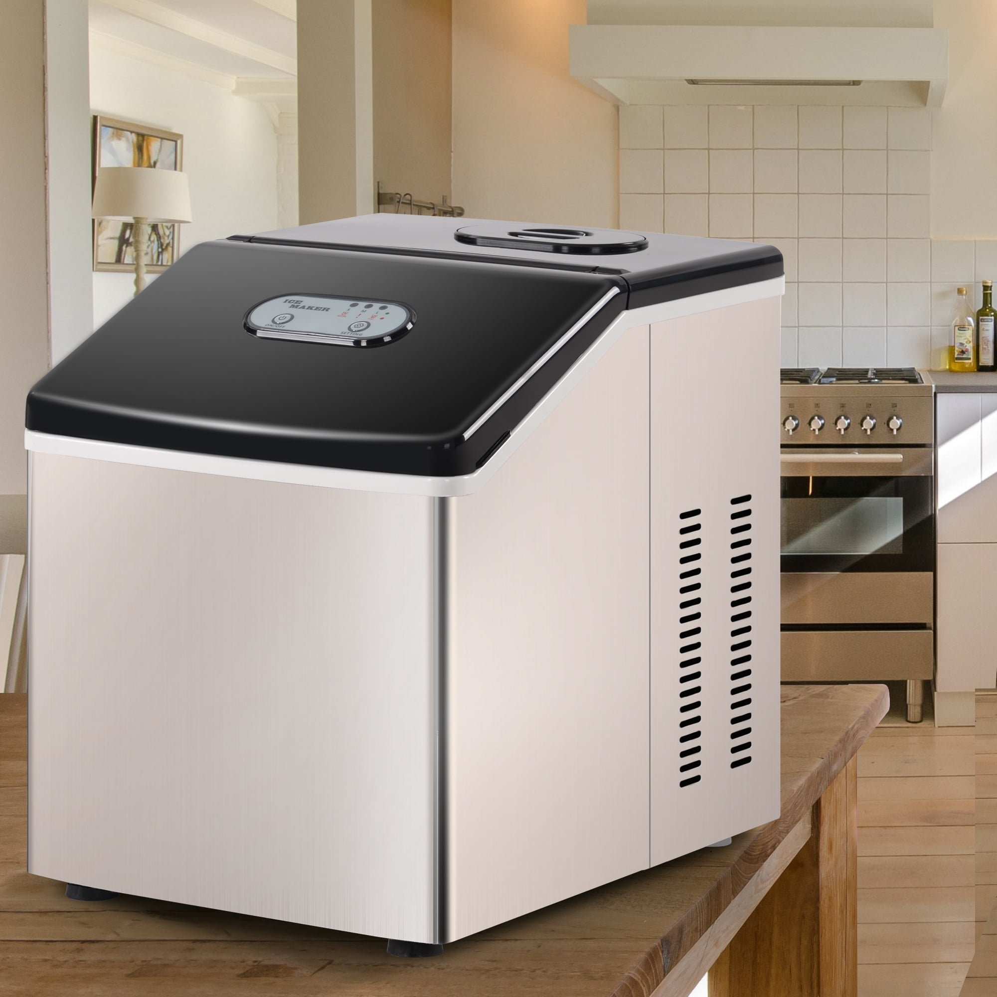 frigidaire 40 lbs countertop clear square ice maker manual