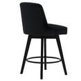 thumbnail image 4 of MINCETA Counter Stool,26" 360 Free Swivel Upholstered Bar Stool with Back-Set of 2-Performance Fabric in Black, 4 of 5