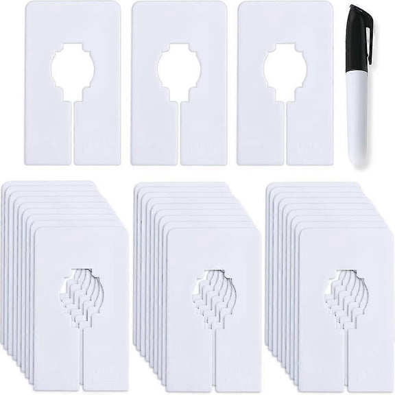 30 Wardrobe Dividers for Hanging Clothes - Clothes Size Dividers, 1.5x Width White Wardrobe Divider Set
