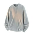 thumbnail image 2 of RongHuan Big and Tall Sweatshirts for Men Crewneck Long Sleeves Tshirt Loose Fit Button Up T-Shirts, 2 of 6