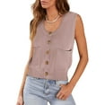 thumbnail image 2 of Sherrylily Women Sweater Vest Tank Tops Button Down Shirts Scoop Neck Fashion Sleeveless Ribbed Top S-2XL, 2 of 6