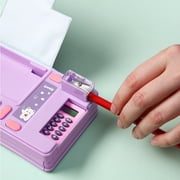 Ristpal Multi Function Cute Pencil Box (6-12), With calculator,Sharpener, Schedule (Purple)