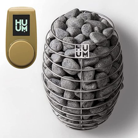 Drop 4.5 kW Sauna Heater with UKU WiFi Black - Display Panel Sand - Stones
