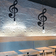 thumbnail image 3 of 2 luces colgantes, lámpara de techo de hierro con forma de nota musical, lámpara colgante para loft, bar, estudio, trastero (C), 3 of 7