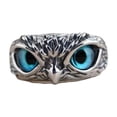 thumbnail image 1 of Anillo de búho azul, creativo, de moda, ajustable, pequeño anillo de animal, joyería, 1 of 6