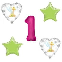 Tinkerbell Balloon Bouquet 1st Birthday Party 5 Piece Set Party Supplies