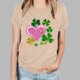 thumbnail image 5 of Camisetas de Manga Corta para las Mujeres de Moda Imprimir Cuello Redondo Camiseta, Mezcla de Poliéster Ligero para Primavera Verano Otoño, 5 of 8