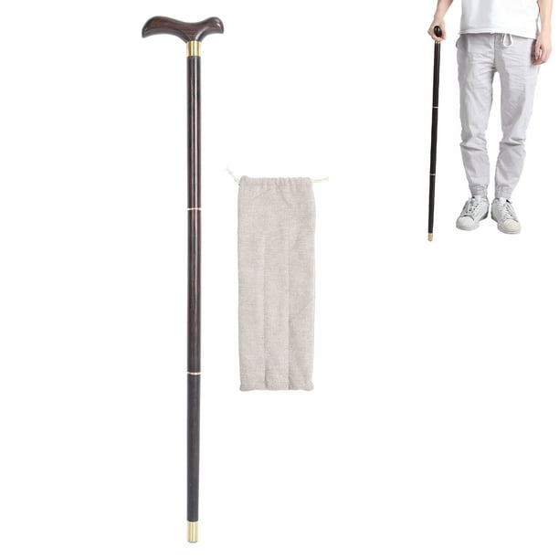 LYUMO Adjustable Walkers Assembly 3 Sections Wooden Walking Cane