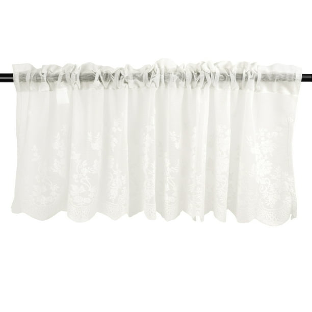 Moyic Cortina de encaje para ventana, Jacquard cenefa moderna, cortina corta de café bajo de encaje para cocina, armario, puerta, dormitorio, Decoración del hogar Beige 130x41 Moyic JJ22318-06