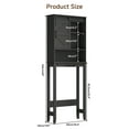 thumbnail image 3 of Over The Toilet Storage Cabinet Bathroom Shelves Organizer Space Saver Freestanding Bathroom Shelf with Doors Anti-Tip Device Adjustable Shelf(Black), 3 of 11