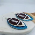 thumbnail image 4 of Football Team Mom Stuff - Snow & Cerulean Football Earrings - Football Accessory (Snow & Cerulean), 4 of 11