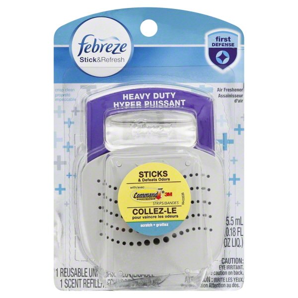 Febreze Stick & Refresh Starter Kit Heavy Duty Crisp Clean Air