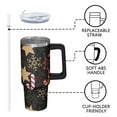 thumbnail image 3 of 30oz Snowflakes Tumbler with Straw Handle Leak Proof Stainless Steel Cup Christmas Presents Gifts, 3 of 5