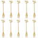 thumbnail image 1 of Cuchara de café de hoja de acero inoxidable - 10 piezas Cucharas de postre de vajilla creativas, para revolver, mezclar, azúcar, revolver, helado, pastel, juego de cucharadita, 1 of 5