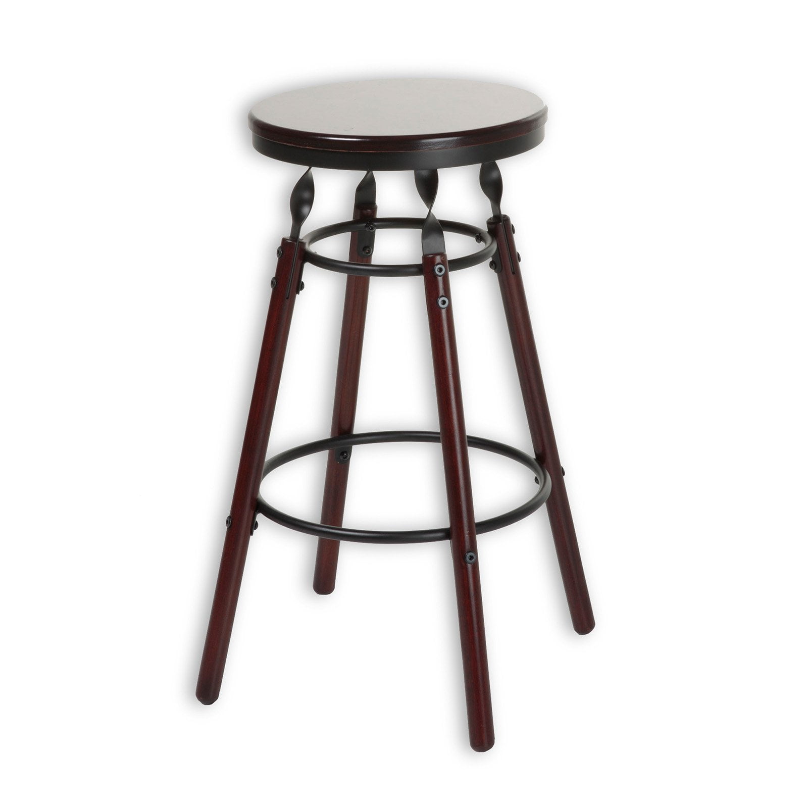 Boston Backless Seat Bar Stool with Dark Cherry Finished Wood Frame