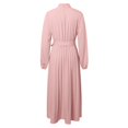 thumbnail image 4 of Women's Autumn And Winter Elegant Stand Collar Long Sleeve Waist Pleated Long Dress Dress Women Dresses Semi Formal Ladies Suit Two Piece Long Skirt Outfits for Women Bathing Suit Skirts Long Woman, 4 of 8