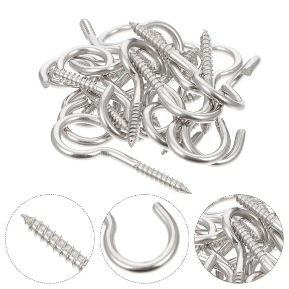 WHAMVOX 20 Pcs Stainless Steel Eye Screws Hooks Heavy Duty Ceiling