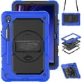 thumbnail image 1 of Funda para Samsung Galaxy Tab S10 Lite/ S10 FE/ S9 FE 10.9 pulgadas/Tab S9 11 pulgadas, funda protectora resistente a prueba de golpes con protector de pantalla, soporte giratorio de 360°, 1 of 9