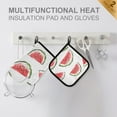 thumbnail image 4 of Yayeee Oven Mitts and Pot Holder Set of 2 Heat Resistant Kitchen Gloves Baking Hot Pad, Watermelon Pattern, 4 of 5