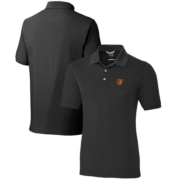 Men's Cutter & Buck Black Baltimore Orioles Big & Tall Advantage Tri-Blend Pique Polo