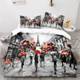 thumbnail image 4 of 2024 Eiffel Tower Duvet Cover Romantic Theme Floral King Bedding Set Microfiber Retro Paris Cityscape Comforter Cover With Pillowcase, 4 of 7
