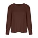 thumbnail image 5 of Camisas Para Mujer, Camisetas de Gran Tamaño, Manga Larga, Primavera Y Otoño, Cuello Redondo, Color Sólido, Manga Abullonada, Botón, Camiseta Informal Holgada Odeerbi ODB136576, 5 of 9