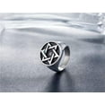 thumbnail image 5 of QQTDFG Men Women Star of David Ring Stainless Steel Band Medallion Cast Wide Cast Gift-Silver C-12, 5 of 6
