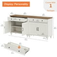 thumbnail image 7 of White Entertainment Center TV Console Table with 4 Doors and 2 Drawers, Suitable for 75 inch TV, Farmhouse Style Wood Universal TV Stand with Storage Cabinets for Living Room and Bedroom, 7 of 7