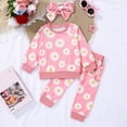 thumbnail image 2 of MYShe Winter Toddler Clothes Toddler Baby Girl Clothes Outfit Shirt with Headband Pant Set Fall Winter Clothing for Girl Pink,3-6 Months, 2 of 7