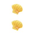 thumbnail image 4 of Matsuzay Gorros de secado de pelo de felpa fáciles de limpiar para un mantenimiento sencillo, adecuados para familias, gorro de pelo seco amarillo 29*30 2Conjunto, 4 of 6