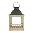thumbnail image 6 of Rectangular Wooden Lantern with Black Metal Top and Galvanized Accent, 6 of 7