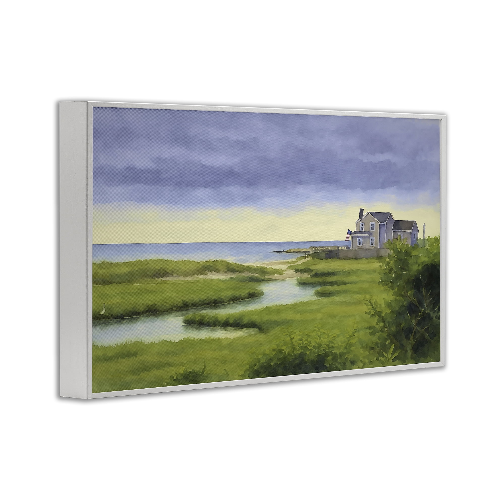Stupell Industries Marshside Serenity on Cape White Framed Giclee Art, design by Grotto Studios
