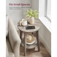 thumbnail image 6 of Round Side Table with Lower Shelf End Table for Small Spaces Nightstand Living Room Greige, 6 of 9