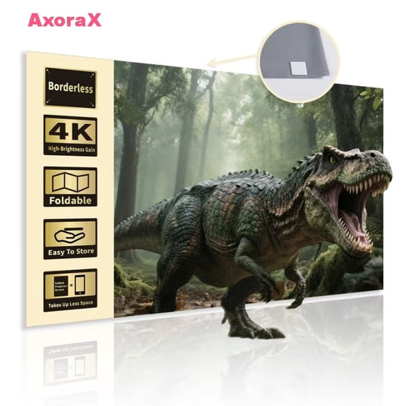 100 inch Projector Screen 16:9 Foldable Anti-Crease Portable Projector Movies Screens for Home Theater Outdoor Indoor Support Double Sided Projection