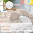 thumbnail image 2 of Pink Christmas Tree Bedding Duvet Cover Set Queen Size 4 Pieces Vintage Yellow Star Snowflakes Winter Bedding Set with Zipper Closure, 1 Comforter Cover 90x92 Inches 1 Flat Sheet & 2 Pillow Cases, 2 of 7