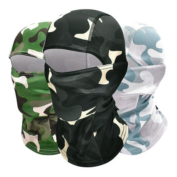 2PCS Camo Balaclava Fishing Full Face Cover Hood Tactical Full Face Mask  for Men