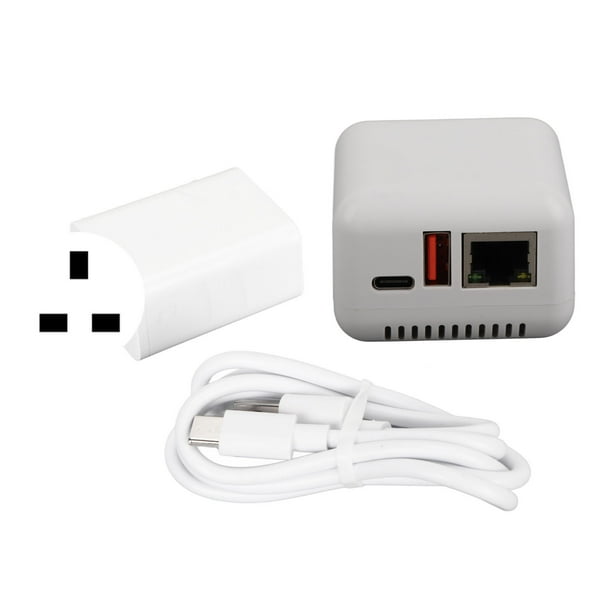 Servidor de impresión en red USB 2.0 5 V Servidor de impresión compartida LAN Servidor de impresión inalámbrico para Windows XP para Android para Linux 3.4 100‑240 V Enchufe británico