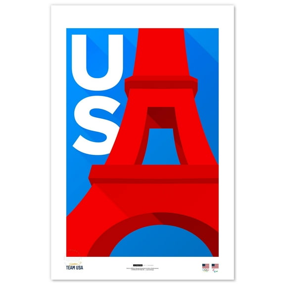 Team USA 2024 Summer Olympics 24" x 36" Minimalist Limited Edition Fine Art Print