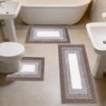 thumbnail image 7 of Tuvgenk Non Slip Bathroom Rug Set 3 Piece Water Absorbing Bath Rug Sets Large Washable Bath Mat Sets for Bathroom Floor(Brown,47x16,24x16,20x16 inch), 7 of 7