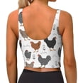 thumbnail image 4 of Goofa Retro Rooster Printed Sports Bras for Women, High Impact Running Bra Workout Crop Tank Tops Longline Sports Bra Push up-Large, 4 of 9