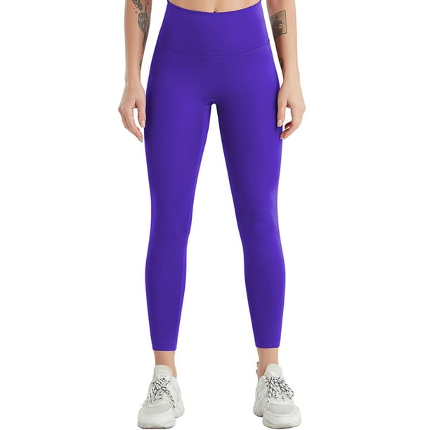 Avamo Ladies Yoga Pants Solid Color Sport Trousers Tummy Control