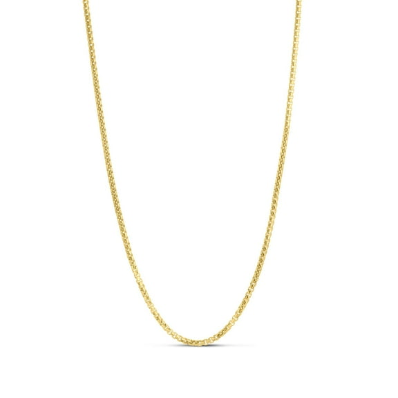 JewelStop Sterling Silver Polished Finish 14k Yellow Gold Plated 2.6mm Round Box Chain with Lobster Clasp - 20"
