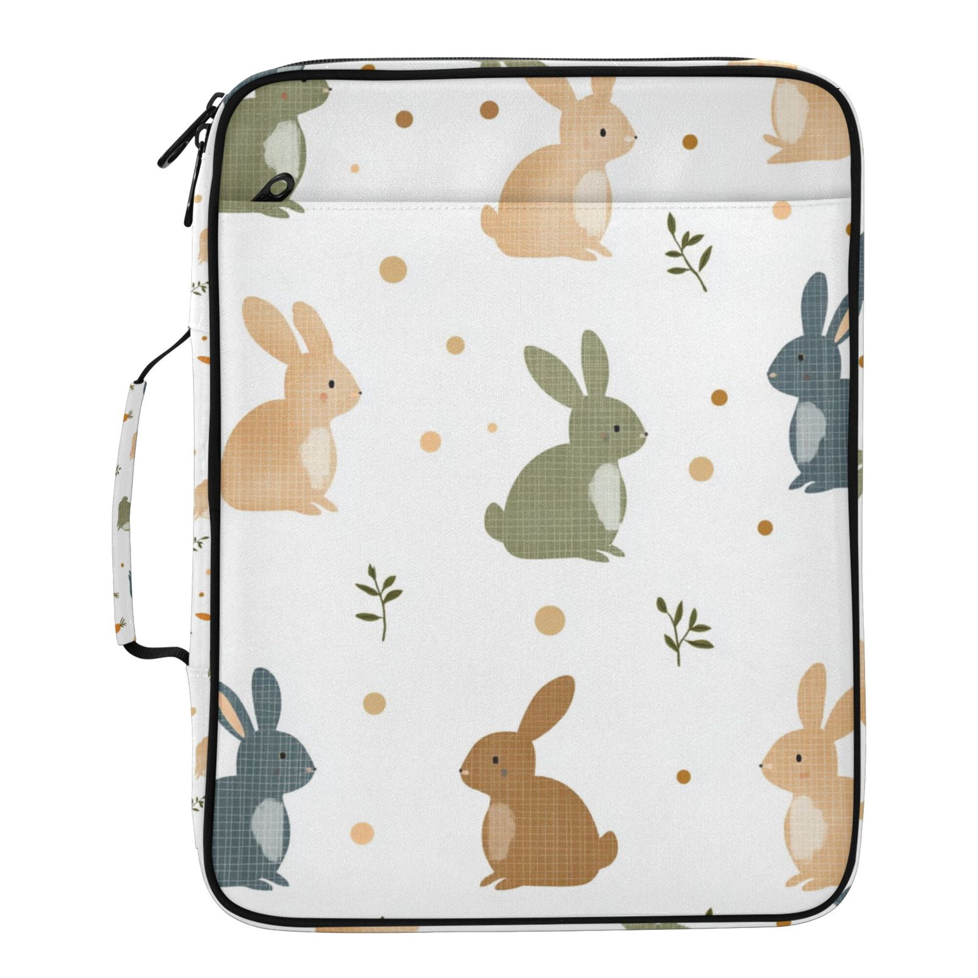 FORMRS Accordion File Folder A4 Size 7-Pocket Expanding Document Organizer Bag with 3 Ring Binder, Cartoon Bunnies