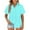 Green, variant on Oalirro Womens Linen Button Down Shirts Short Sleeve Cotton Casual Collared Summer V Neck T Shirt