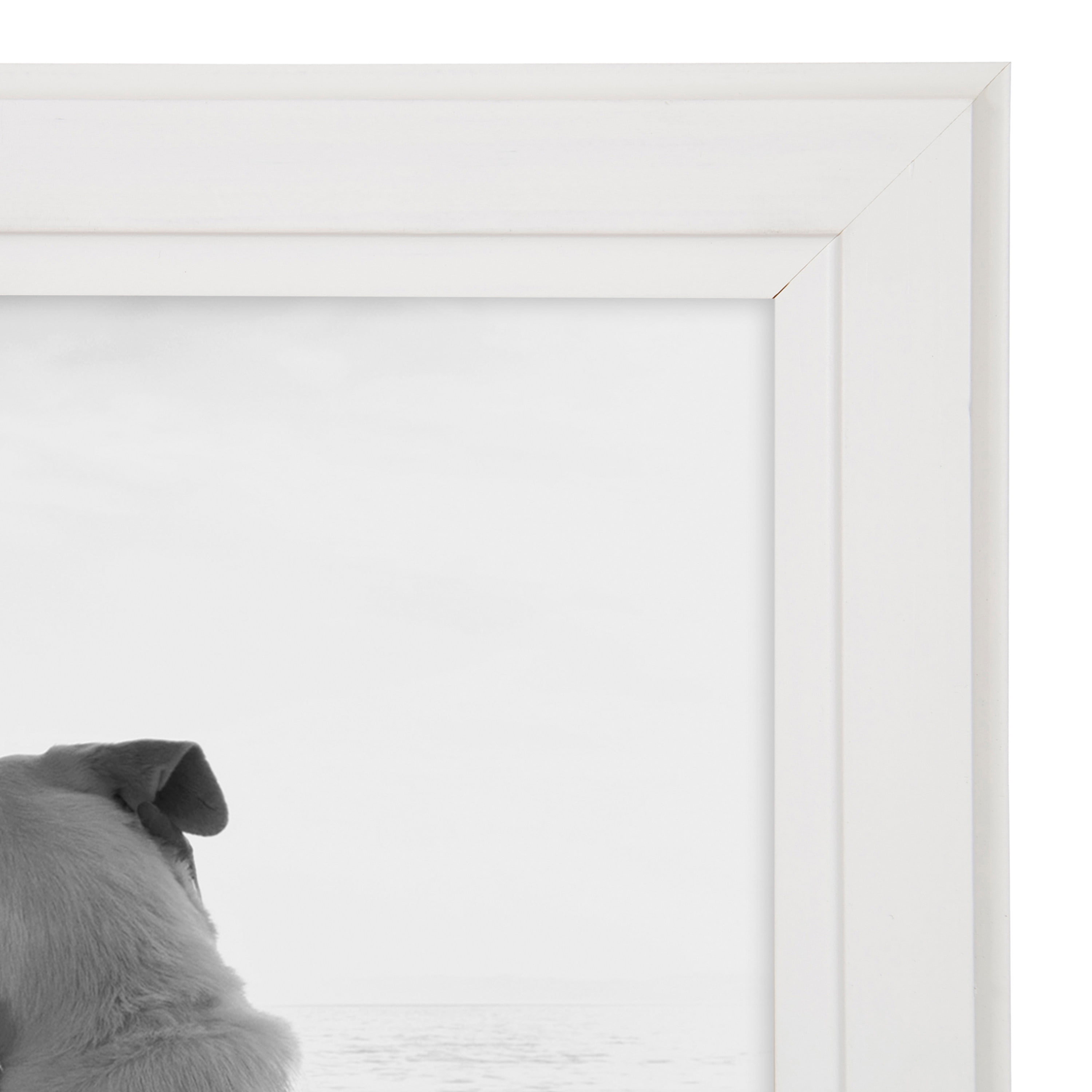 DesignOvation Kieva Solid Wood Picture Frame, Soft White 8x10, Pack of 6