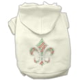 thumbnail image 4 of Christmas Pet Dog  Cat Hoodie Rhinestone, "Holiday Fleur De Lis", 4 of 9