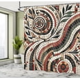 thumbnail image 2 of Ambesonne Boho Shower Curtain, Oriental Mosaic Look Leafy Art, 69"Wx75"L, Raspberry White Dark Grey, 2 of 4