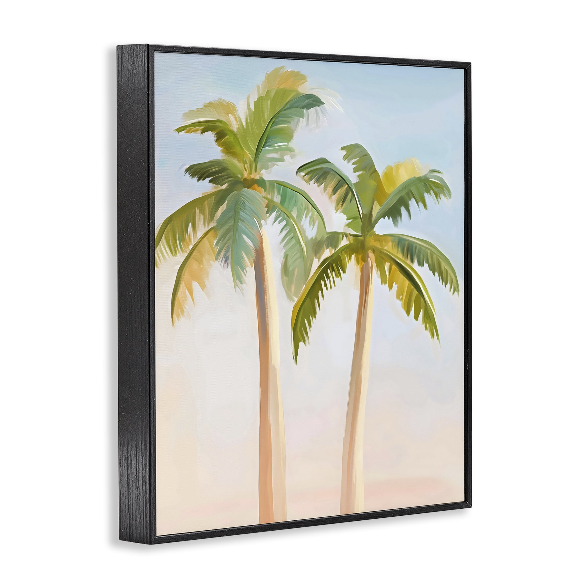 Stupell Industries Tropical Palm Twins at Sunrise Black Framed Giclee Art, design by The Prints Vibe
