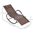thumbnail image 3 of Outsunny Zero Gravity Rocking Lounge Chair, Patio Rocker w/ Removable Pillow, Recliner Seat for Indoor & Outdoor, Breathable Texteline, Brown, 3 of 10
